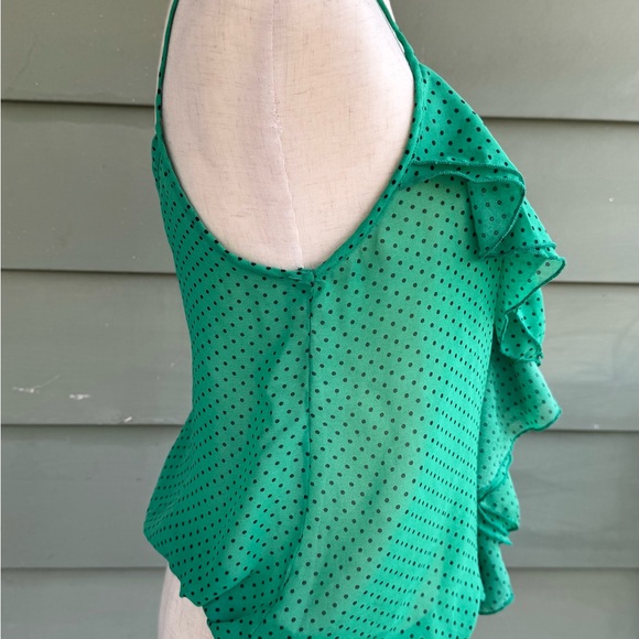 Green Polka Dot Ruffle Top - Picture 5 of 7